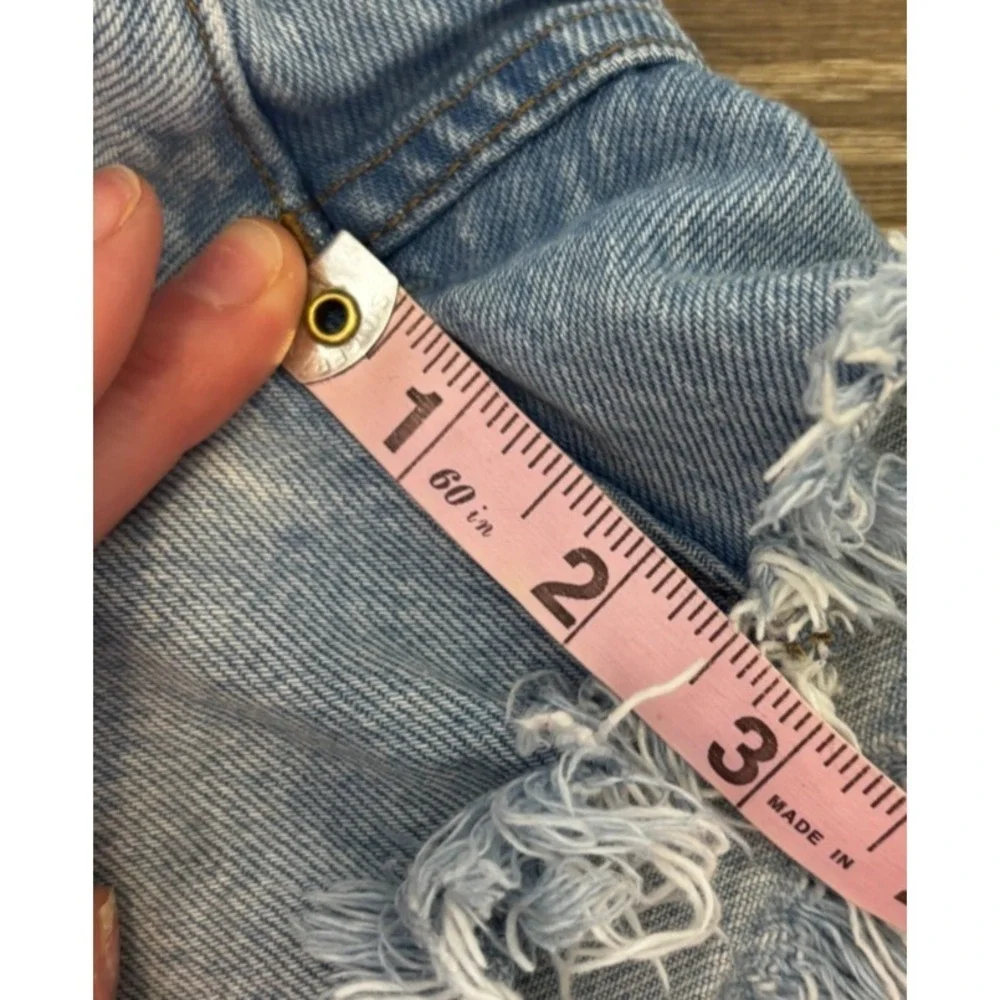 Madewell Distressed 100% Cotton Relaxed‎ Denim Cutoff Shorts Raw Hem Size 27 - Picture 6 of 6